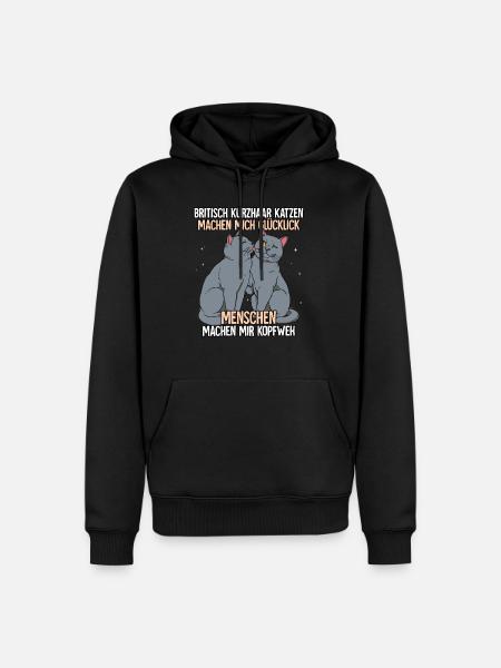 Britisch Kurzhaar Katzen - Männer Premium Bio Hoodie - Schwarz