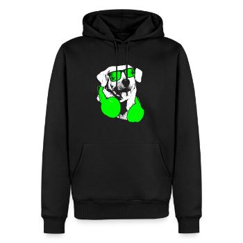 Labrador Hundeliebe Hundefans Kopfhörer Hund Labra - Männer Premium Bio Hoodie - Schwarz - Vorne - Nico (187cm)