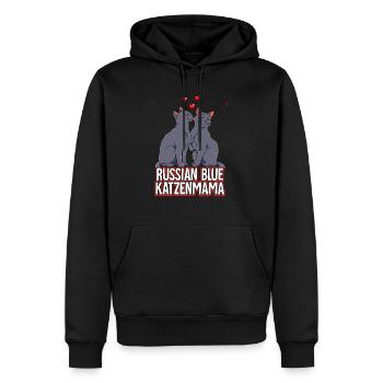 Russisch Blau Katzen Mama - Männer Premium Bio Hoodie - Schwarz - Vorne - Nico (187cm)