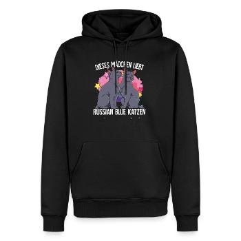 Dieses Mädchen liebt Russisch Blau Katzen - Männer Premium Bio Hoodie - Schwarz - Vorne - Nico (187cm)