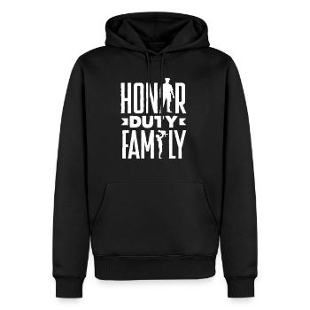Honor Duty Family Father's Day Design for - Männer Premium Bio Hoodie - Schwarz - Vorne - Nico (187cm)