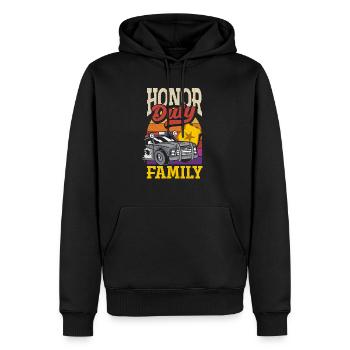 Honor Duty Family Father’s Day Design pour - Sweat à capuche Premium bio Homme - noir - Devant - Nico (187cm)