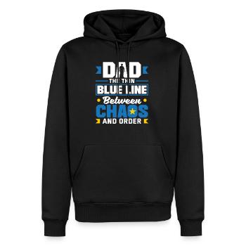 Dad the Protector Father's Day Design for - Männer Premium Bio Hoodie - Schwarz - Vorne - Nico (187cm)