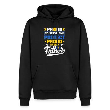 Proud to Protect Father's Day Design for Policeman - Männer Premium Bio Hoodie - Schwarz - Vorne - Nico (187cm)
