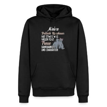 Britisch Kurzhaar Katze - Männer Premium Bio Hoodie - Schwarz - Vorne - Nico (187cm)