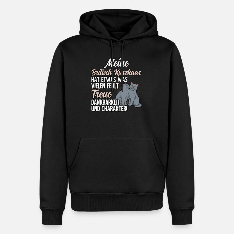 Britisch Kurzhaar Katze - Männer Premium Bio Hoodie - Schwarz