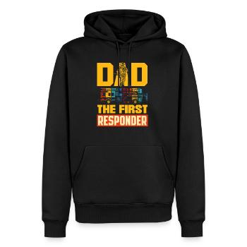 Dad the first Responder Firefighter Design for - Männer Premium Bio Hoodie - Schwarz - Vorne - Nico (187cm)