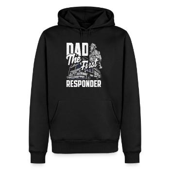 Dad the first Responder Firefighter Design for - Männer Premium Bio Hoodie - Schwarz - Vorne - Nico (187cm)