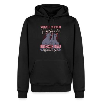 Russisch Blau Katzen - Männer Premium Bio Hoodie - Schwarz - Vorne - Nico (187cm)