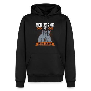 Britisch Kurzhaar Katze - Männer Premium Bio Hoodie - Schwarz - Vorne - Nico (187cm)