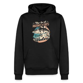 The Best Memories Made On The Water Father's Day - Männer Premium Bio Hoodie - Schwarz - Vorne - Nico (187cm)