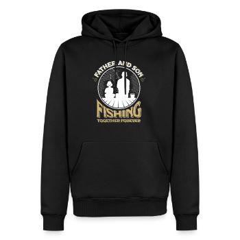 Fishing Togehter Forever Father's Day Fishing Dad - Männer Premium Bio Hoodie - Schwarz - Vorne - Nico (187cm)