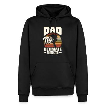 Dad The Ultimate Protector Father's Day - Männer Premium Bio Hoodie - Schwarz - Vorne - Nico (187cm)