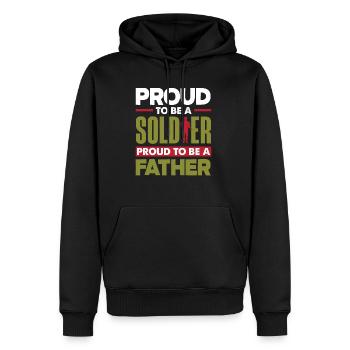 Proud to be a Soldier and Dad Father's Day - Männer Premium Bio Hoodie - Schwarz - Vorne - Nico (187cm)