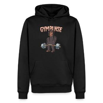 Gympanse Bodybuilding Fitness Gym - Männer Premium Bio Hoodie - Schwarz - Vorne - Nico (187cm)