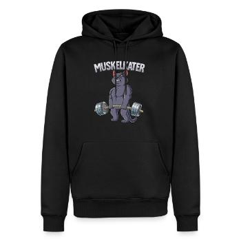 Muskelkater Bodybuilding Fitness Gym - Männer Premium Bio Hoodie - Schwarz - Vorne - Nico (187cm)