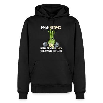 Lauch Bodybuilding Fitness Gym - Männer Premium Bio Hoodie - Schwarz - Vorne - Nico (187cm)