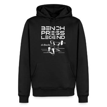 Benchpress Legend Powerlifter Fitnesstraining - Männer Premium Bio Hoodie - Schwarz - Vorne - Nico (187cm)