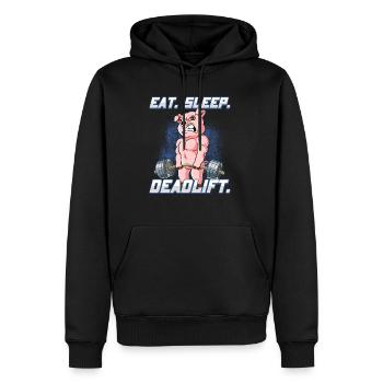 Pig Bodybuilding Fitness Gym Soulevé de terre - Sweat à capuche Premium bio Homme - noir - Devant - Nico (187cm)