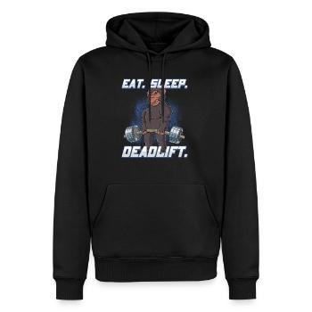 Chimpanzé Bodybuilding Fitness Gym Soulevé de terre - Sweat à capuche Premium bio Homme - noir - Devant - Nico (187cm)
