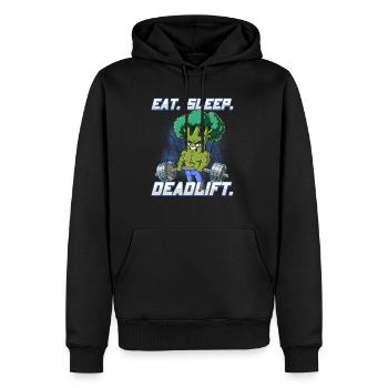 Brokkoli Bodybuilding Fitness Gym Deadlift - Männer Premium Bio Hoodie - Schwarz - Vorne - Nico (187cm)