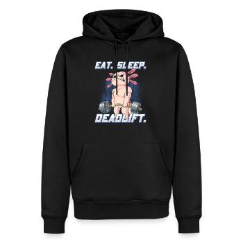 Axolotl Bodybuilding Fitness Gym Deadlift - Männer Premium Bio Hoodie - Schwarz - Vorne - Nico (187cm)