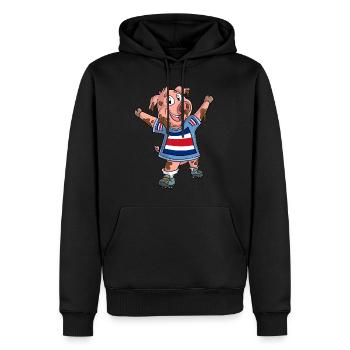 Fan Schwein Costa Rica - Männer Premium Bio Hoodie - Schwarz - Vorne - Nico (187cm)