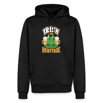 Le patrimoine irlandais célèbre la Saint-Patrick de l’Irlande - Sweat à capuche Premium bio Homme - noir - Devant - Nico (187cm)