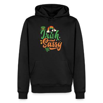 Irish Sassy Celebrate Ireland St Patricks Day - Men’s Premium Organic Hoodie - black - Front - Nico (187cm)