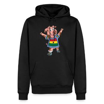 Fan Pig Ghana - Men’s Premium Organic Hoodie - black - Front - Nico (187cm)