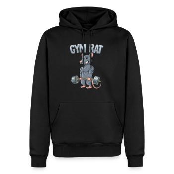 Gym Rat Bodybuilding Fitness Gym - Männer Premium Bio Hoodie - Schwarz - Vorne - Nico (187cm)