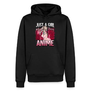 Anime Otaku Weeb - Männer Premium Bio Hoodie - Schwarz - Vorne - Nico (187cm)