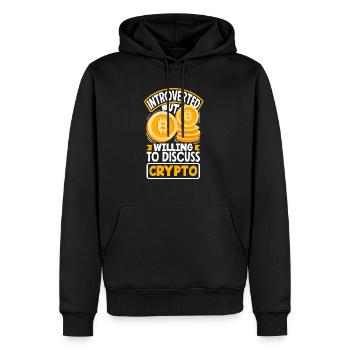 Introverted But Willing To Discuss Crypto - Männer Premium Bio Hoodie - Schwarz - Vorne - Nico (187cm)