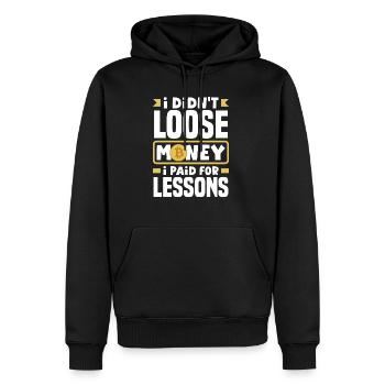 I Paid For Lessons Cryptocurrency Trading BTC - Männer Premium Bio Hoodie - Schwarz - Vorne - Nico (187cm)