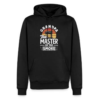 Grandpa The Master Of Smoke Father's Day BBQ - Männer Premium Bio Hoodie - Schwarz - Vorne - Nico (187cm)