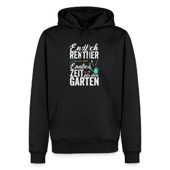 Endlich Rentner - Endlich Zeit für den Garten Gärt - Männer Premium Bio Hoodie - Schwarz - Vorne - Nico (187cm)