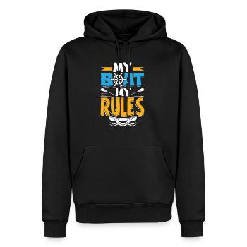 My Boat My Rules for a Seaman Sailor Maritime - Männer Premium Bio Hoodie - Schwarz - Vorne - Nico (187cm)