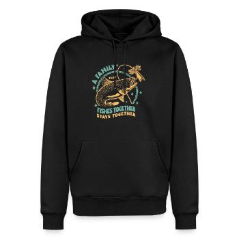 A Family That Fishes Together Stays Together - Männer Premium Bio Hoodie - Schwarz - Vorne - Nico (187cm)
