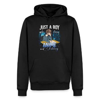 Anime Otaku Weeb - Männer Premium Bio Hoodie - Schwarz - Vorne - Nico (187cm)