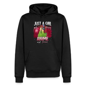 Anime Otaku Weeb - Men’s Premium Organic Hoodie - black - Front - Nico (187cm)