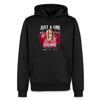 Anime Otaku Weeb - Men’s Premium Organic Hoodie - black - Front - Nico (187cm)