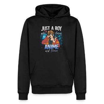 Anime Otaku Weeb - Men’s Premium Organic Hoodie - black - Front - Nico (187cm)