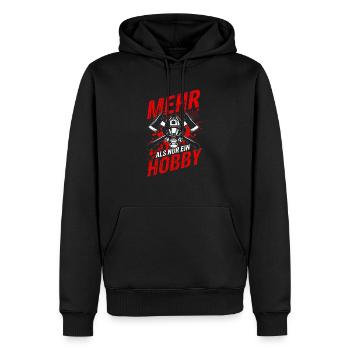 Mehr Als Nur Ein Hobby - Berufsfeuerwehr Feuerwehr - Männer Premium Bio Hoodie - Schwarz - Vorne - Nico (187cm)