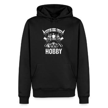 Mehr Als Nur Ein Hobby - Berufsfeuerwehr Feuerwehr - Männer Premium Bio Hoodie - Schwarz - Vorne - Nico (187cm)