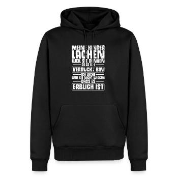 Meine Kinder Lachen, Weil Sie Denken, Dass Ich Ver - Männer Premium Bio Hoodie - Schwarz - Vorne - Nico (187cm)