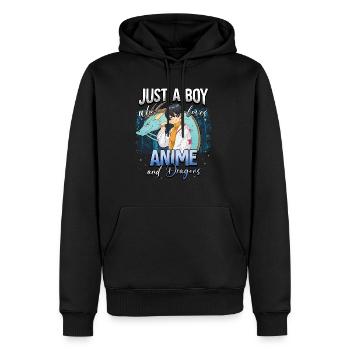 Anime Otaku Weeb - Männer Premium Bio Hoodie - Schwarz - Vorne - Nico (187cm)