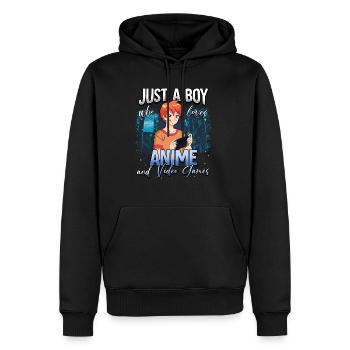 Anime Otaku Weeb - Men’s Premium Organic Hoodie - black - Front - Nico (187cm)