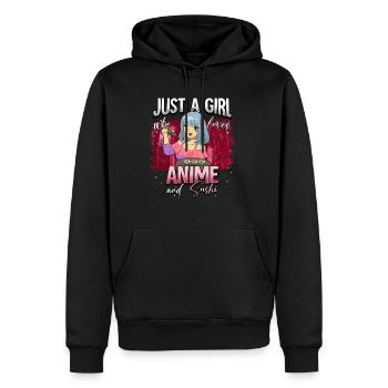 Anime Otaku Weeb - Männer Premium Bio Hoodie - Schwarz - Vorne - Nico (187cm)