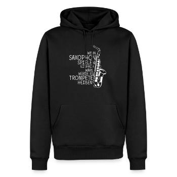 Saxophon Bestes Musikinstrument Spruch Saxophonist - Männer Premium Bio Hoodie - Schwarz - Vorne - Nico (187cm)