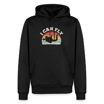 I CAN FLY - Skydive Fallschim Sprung Action Höhe F - Männer Premium Bio Hoodie - Schwarz - Vorne - Nico (187cm)